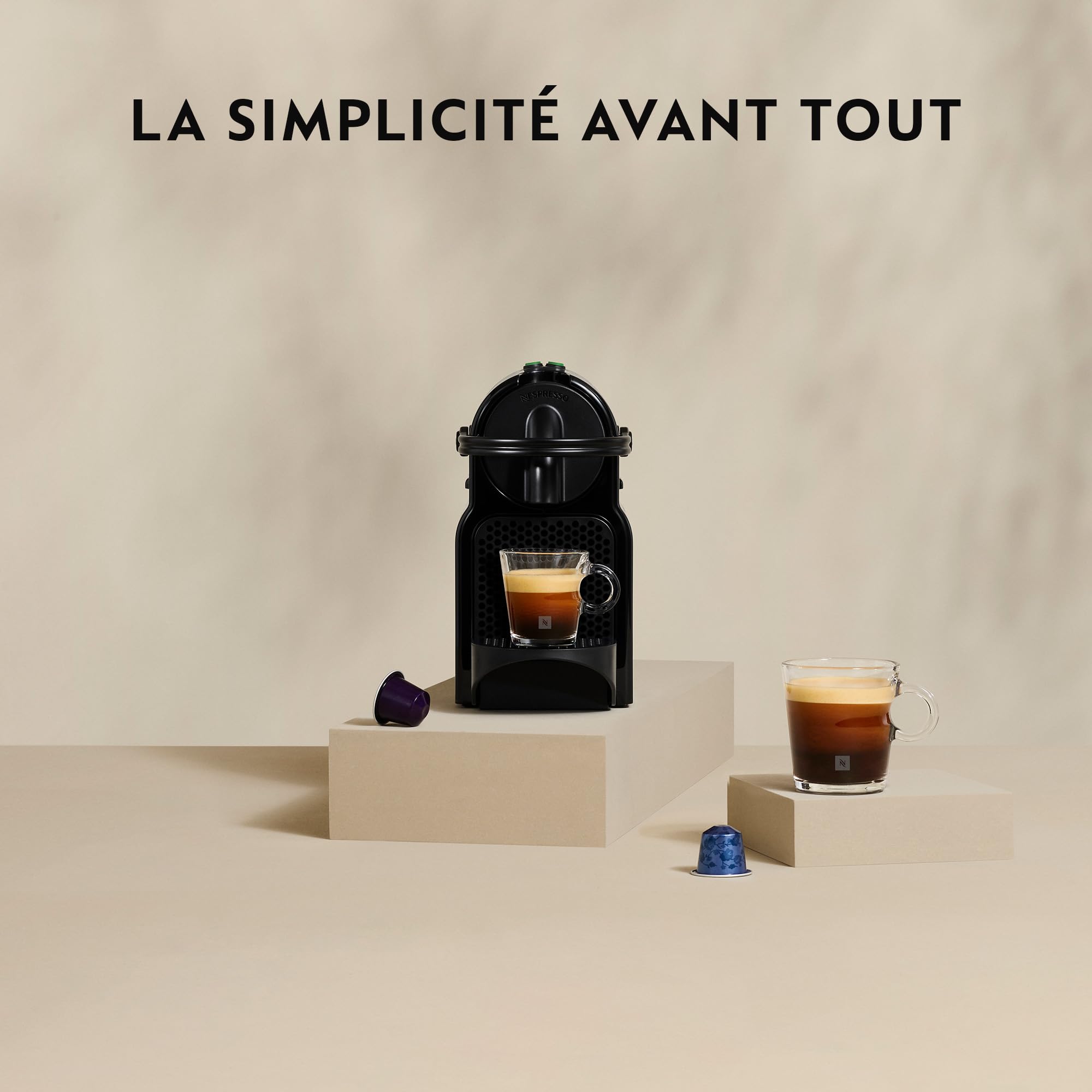 Inissia EN80.B, Machine à Café de Qualité Automatique Automatique, Machine à Capsules, Noir, 19 Bars, 1260W