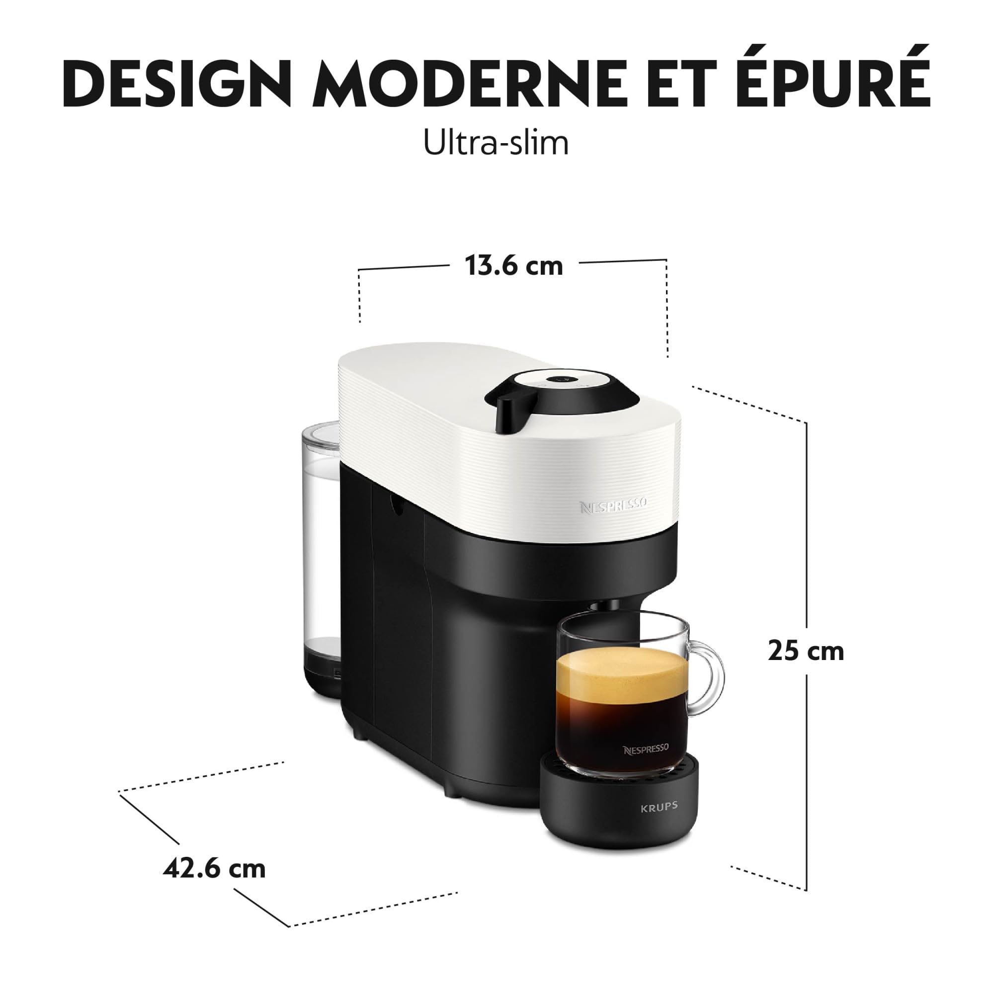 Machine à Café de Qualité Automatique Vertuo POP Blanche Cafetière à Capsules