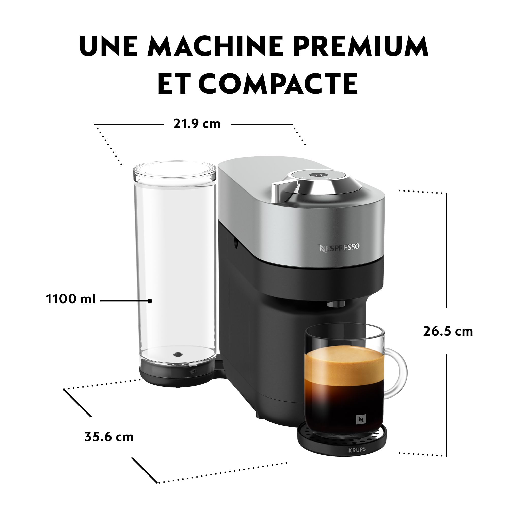 Machine à café Vertuo Pop+ Argent
